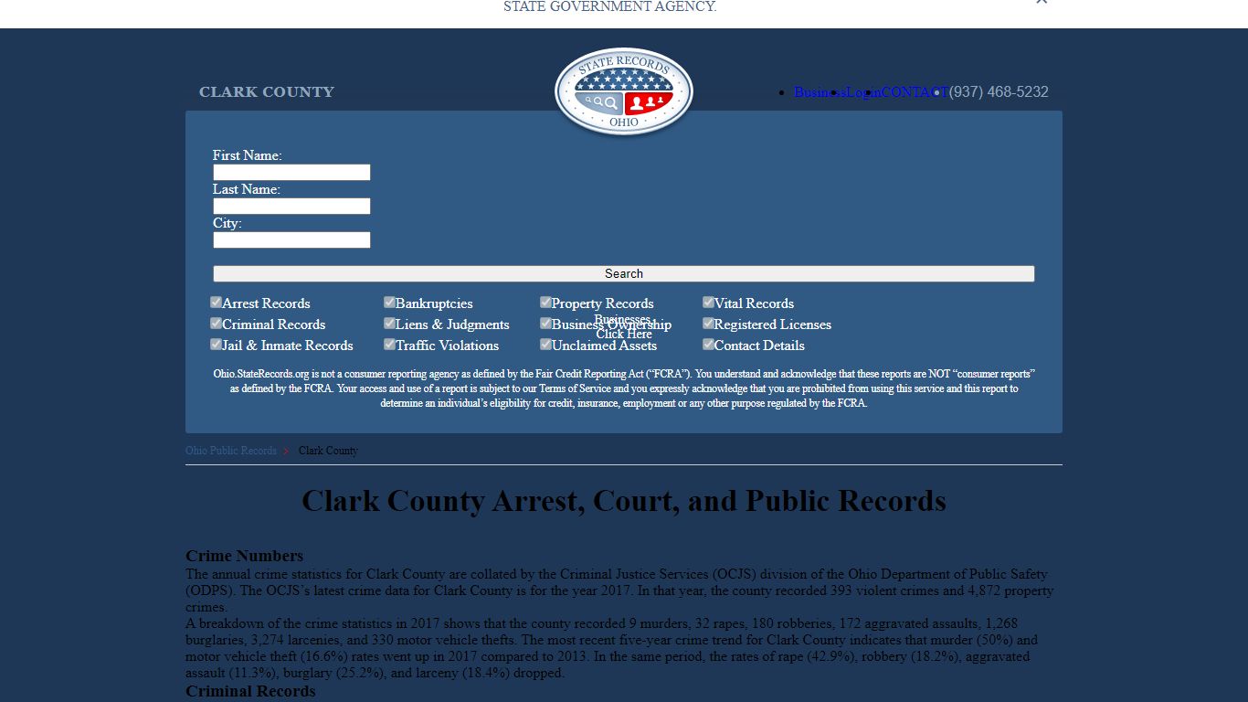 Clark County Arrest, Court, and Public Records